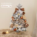 クリスマスツリー 卓上 45cm LEDイルミネーション 卓上 スノーツリー 雪化粧 ミニツリー 松ぼっくり DIY 組み立て簡単 キラキラ 雰囲気満々 クリスマスデコレーション インテリア 電池式 インスタ映え クリスマス パーティー おしゃれ 北欧 部屋 飾りつけ プレゼント Xmas