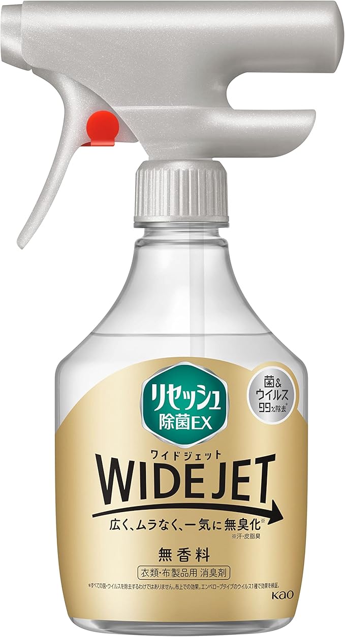 リセッシュ除菌EX WIDE JET(ワイドジェット) 汗・皮脂臭を広く、ムラなく、一気に無臭化! 無香料 本体410ml