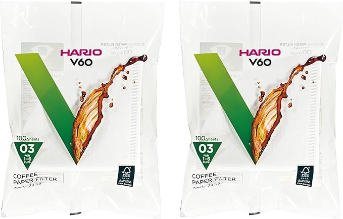 HARIO(ハリオ) V60用 ペーパーフィルター 03W 1~6杯用 200枚入り ホワイト VCF-03-100W