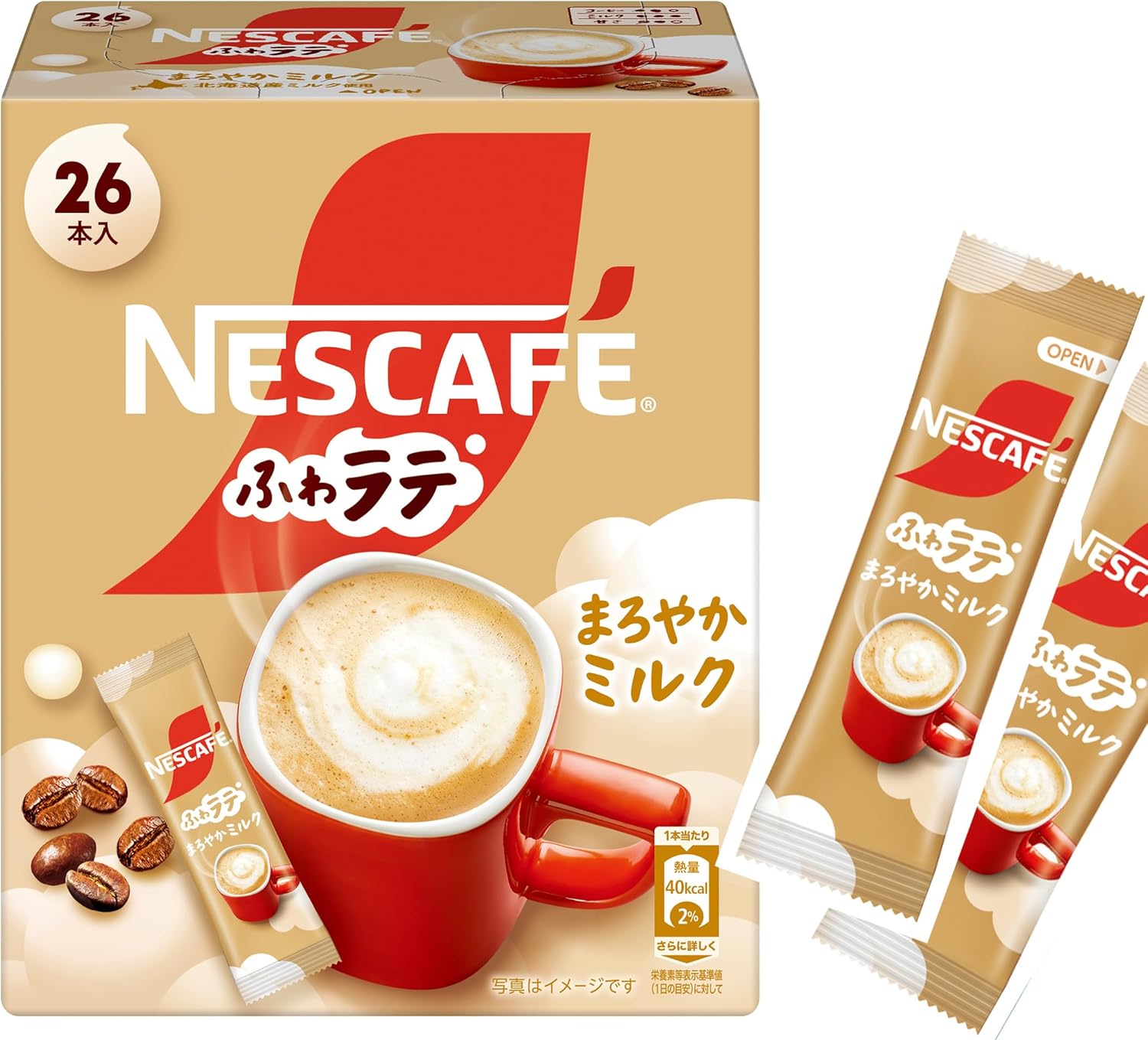 【 スティックコーヒー カフェラテ 】ネスカフェ ふわラテ まろやかミルク 26本,カ...