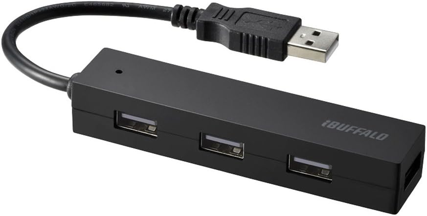 Хåե BUFFALO USB ϥ USB2.0 Хѥ 4ݡ ֥å BSH4U25BKWindows/Macб
