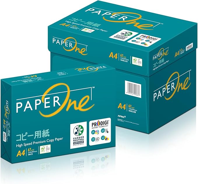 樂天商城 - エイプリル(April) PaperOne コピー用紙 A4 2500枚(500枚×5冊) 高白色コピー用紙 紙厚0.09mm大量印刷向き カーボンニュートラル認証 PEFC認証