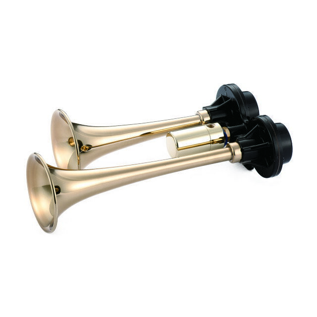 日建 D型ヤンキーホーン 310mm 24V 真鍮 D412-24 エアーホーン