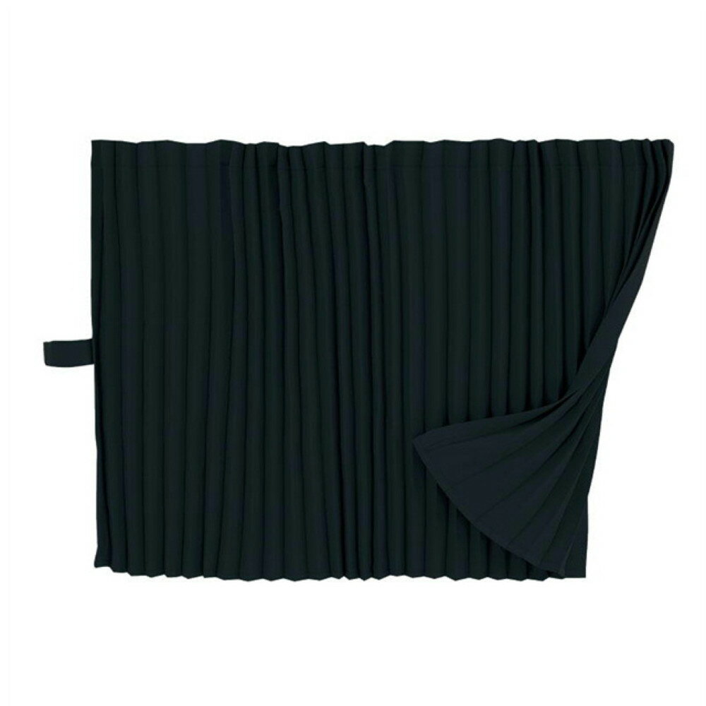雅 スタンダード ベッドリア・サイドカーテン プリーツ仕様 難燃 車検対応 1000×700mm 2枚入 ブラック