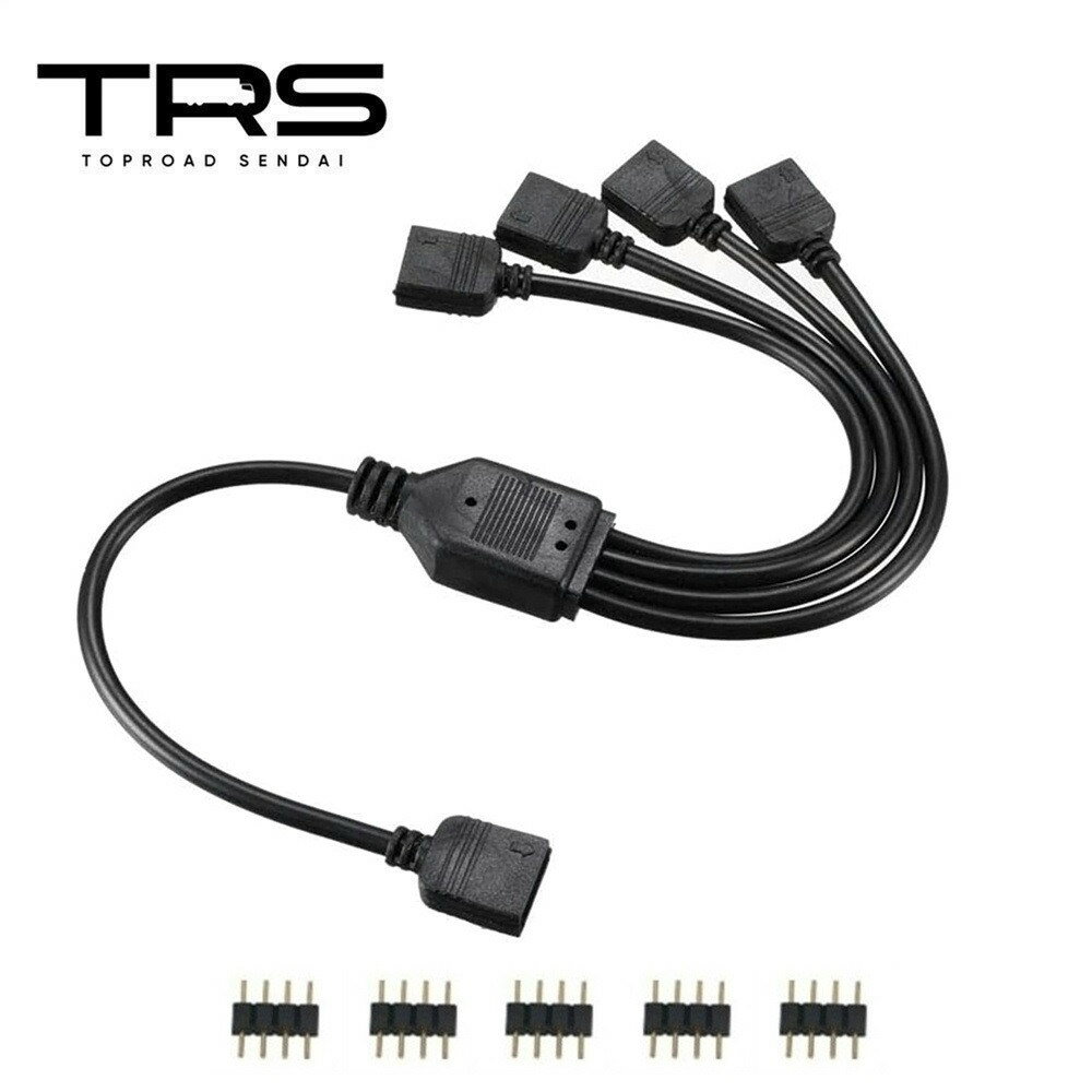 TRS LEDテープ分岐ケーブル 4ピンRGB 増設用 ブラック 4分岐 328159