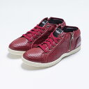 トップセブン トップセブン【公式】【T7-At2103 BURGUNDY】赤スニーカー 本革 ファッション ユニセックス モダン ハンドメイド ミドルカット ジップアップ ファスナー