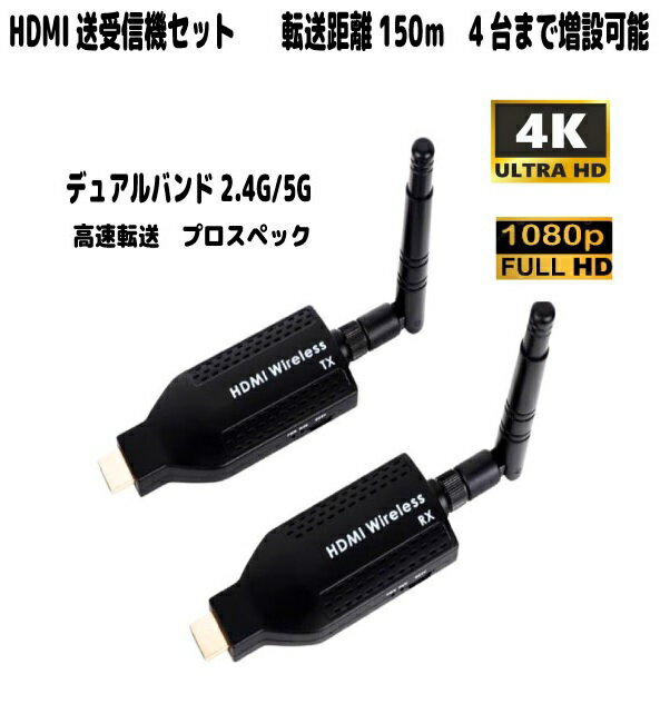 �磻��쥹 HDMI�����������å� Ķ��®ž�� �����ץ����ڥå� HDMI�������ƥ���� 4K 1080P 150m/200m 2.4G 5G ��ˤΥߥ顼��� �ٱ�̵�� ����̵�� ����̵������ ����Ʊ�� Ķ����PC/Mac/Window/Android/���ޥ�/PS5/switch2 Wi-Fi/����/��������/�ޤ����� RX���߲�ǽ