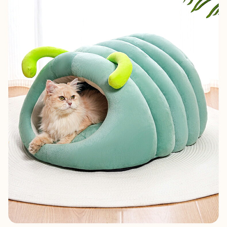 毛虫型 ペットベッド ペットベッド 犬 猫 いぬ ねこ ペット ベッド ハウス ドーム 猫用ベッド クッション付き ネコベッド パピー シニア 多頭飼い 子猫 春 夏 秋 冬 通年 寝床 かわいい ふわふわ キャット ペットファン topstyleone-10008911 トップスタイル サンプル画像2