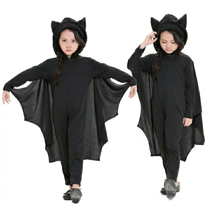 乐天商城 - 【マラソン限定全品P10】ハロウィン 衣装 子供 ハロウィン コスチューム 衣装 吸血鬼ヴァンパイア風コウモリ服 コスプレ コスチュームレディース ハロウィンコスプレ仮装衣装 キッズ 子供用 Halloween変装 魔女 子供用 コスチューム 発表会 衣装 コスプレ衣装