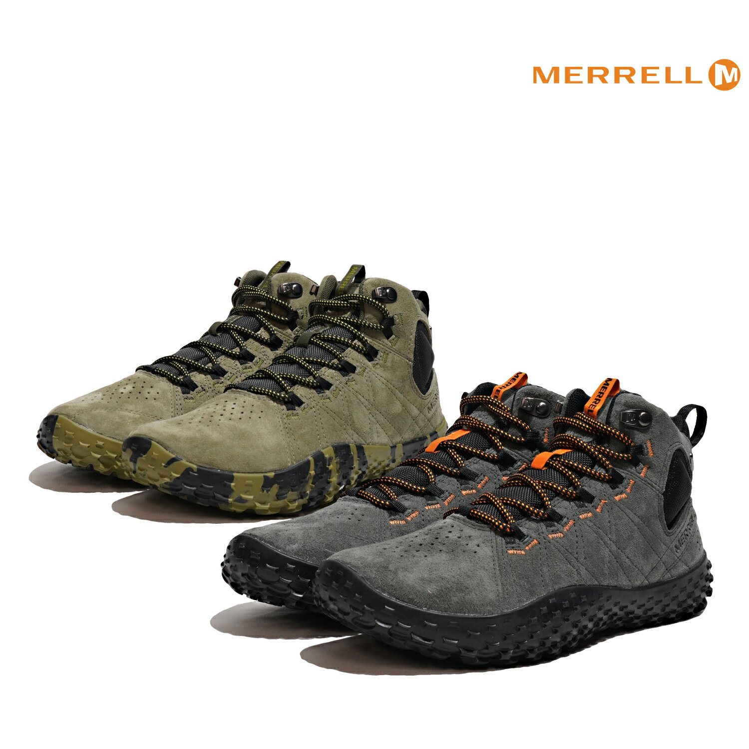 メレル スニーカー MERRELL WRAPT MID WATERPROOF J036001 J036003 GRANITE OLIVE ラプト ミッド ウォータープルーフ グラナイト オリーブ メンズ レザー 防水 通気性 アウトドア ハイキング 父の日