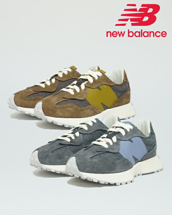 ニューバランス レザースニーカー メンズ ニューバランス 327 new balance U327WPC U327WPD スニーカー シューズ 靴 ローカット メンズ レディース ブラック ブラウン レザー 父の日