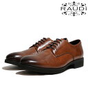 【SALE】RAUDI ラウディ R-33104 BROWN プレーントゥ レザーレースアップシューズ 本革 カジュアルシューズ 靴 ブラウン
