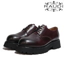 【SALE】RAUDI ラウディ R-44101 WINE 本革 カジュアルシューズ 靴 厚底 ガラスレザー 本革 おしゃれ カジュアル スーツ ワイン