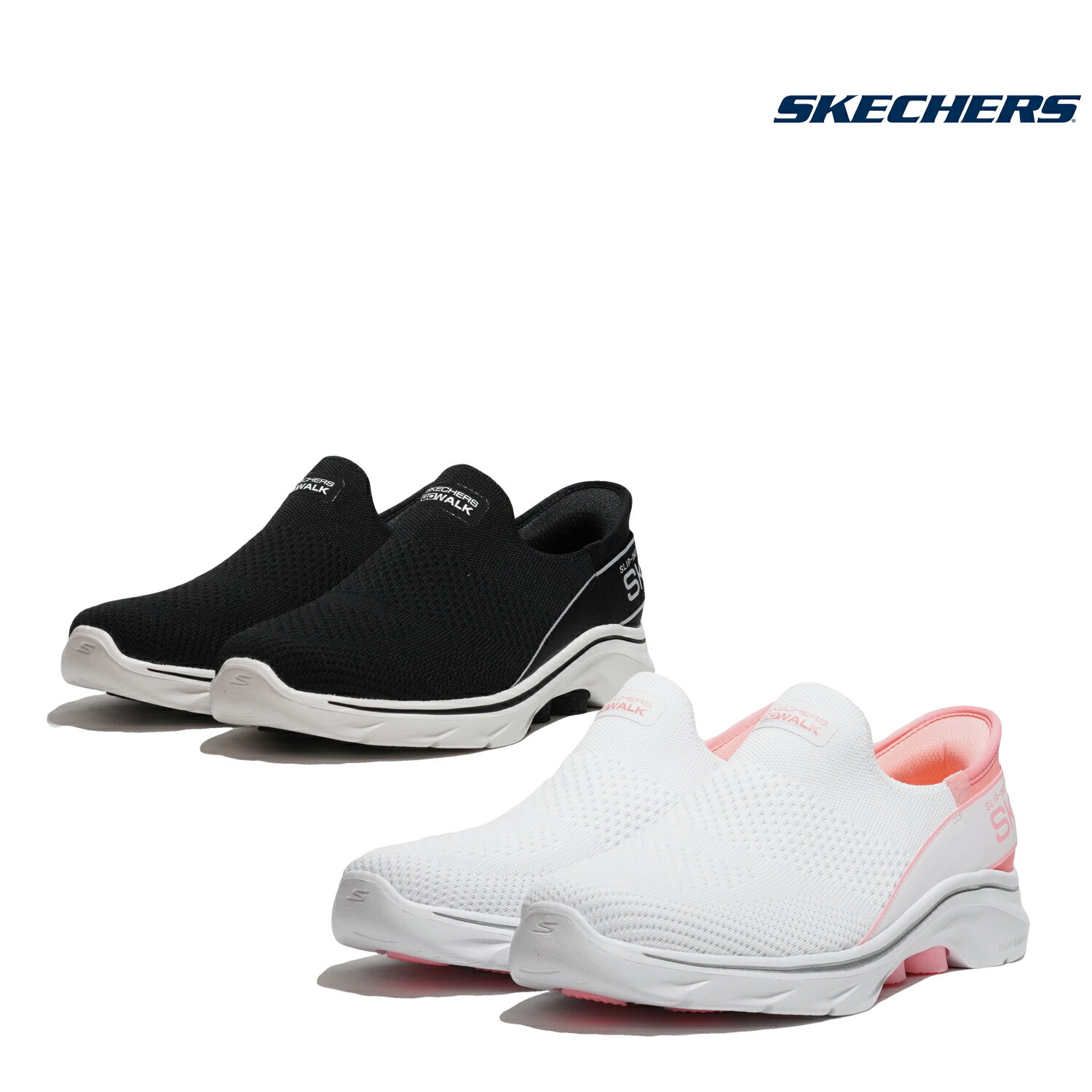 スケッチャーズ スリップインズ スニーカー SKECHERS 125231-WPK ホワイト/ピンク　125231-BKW ブラック/ホワイト GO WALK 7-MIA ゴーウォーク 7-ア ハンズフリー ウォーキング ホワイト ブラック レディース