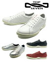 トップセブン スニーカー 靴 トップセブン レザースニーカー TOPSEVEN T7-AT5521 WHITE BLACK SILVER RED ローカット シューズ メンズ レディース レザー ロングノーズ カジュアル 大人カジュアル シンプル 大人スニーカー