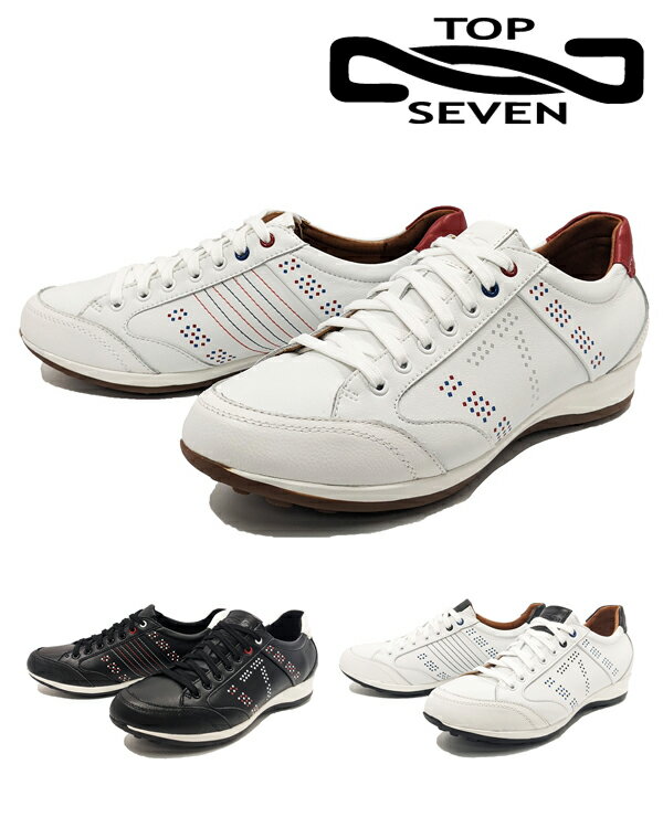 【SALE】【36％OFF】スニーカー 靴 トップセブン レザースニーカー TOPSEVEN T7-S305G WHIT