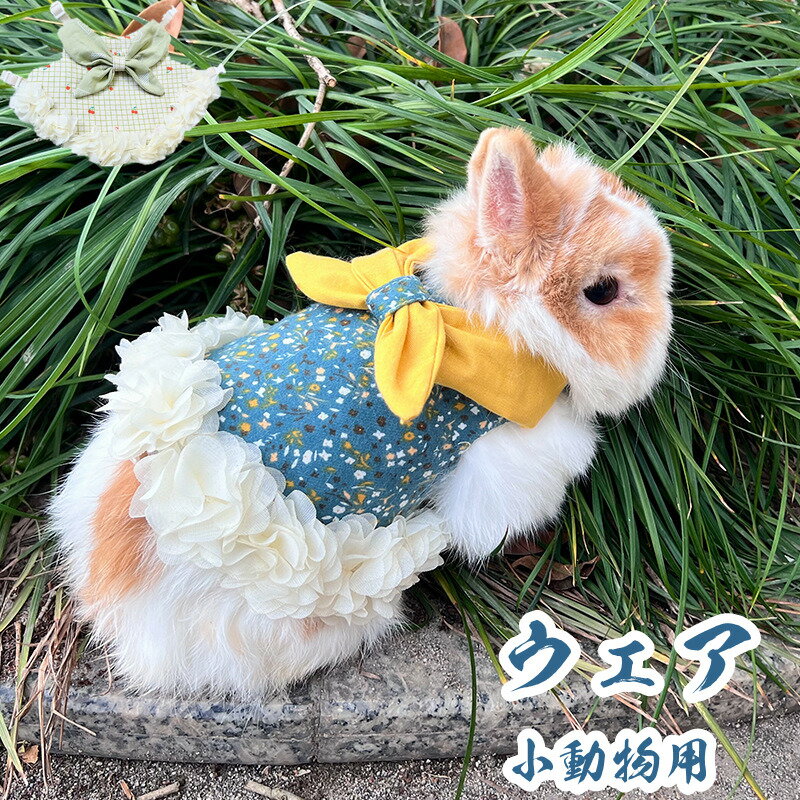 『可愛い小動物用ウェア』ペット用品 ペット服 小動物服 ドレス フラワー 可愛い 小動物用 モルモット ウサギ ドッグ 散歩 お出かけ おしゃれ うさぎ 服 兎服 うさぎウェア うさぎ ウェアのサムネイル