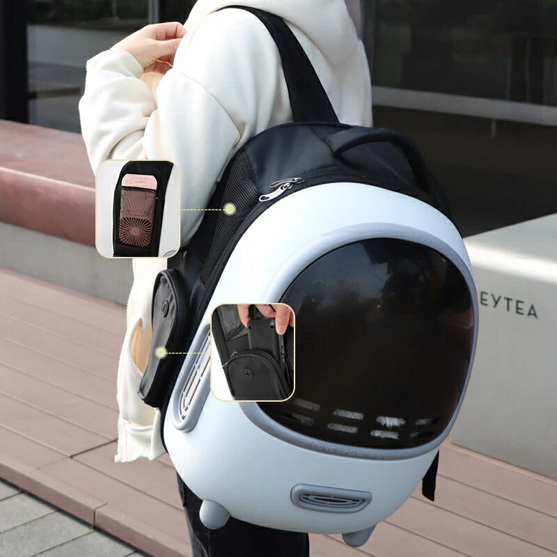 猫用キャリーリュック 茶色パネル 通気性抜群 大容量 ペットキャリーバッグ 宙吊りタイプ ペット外出用