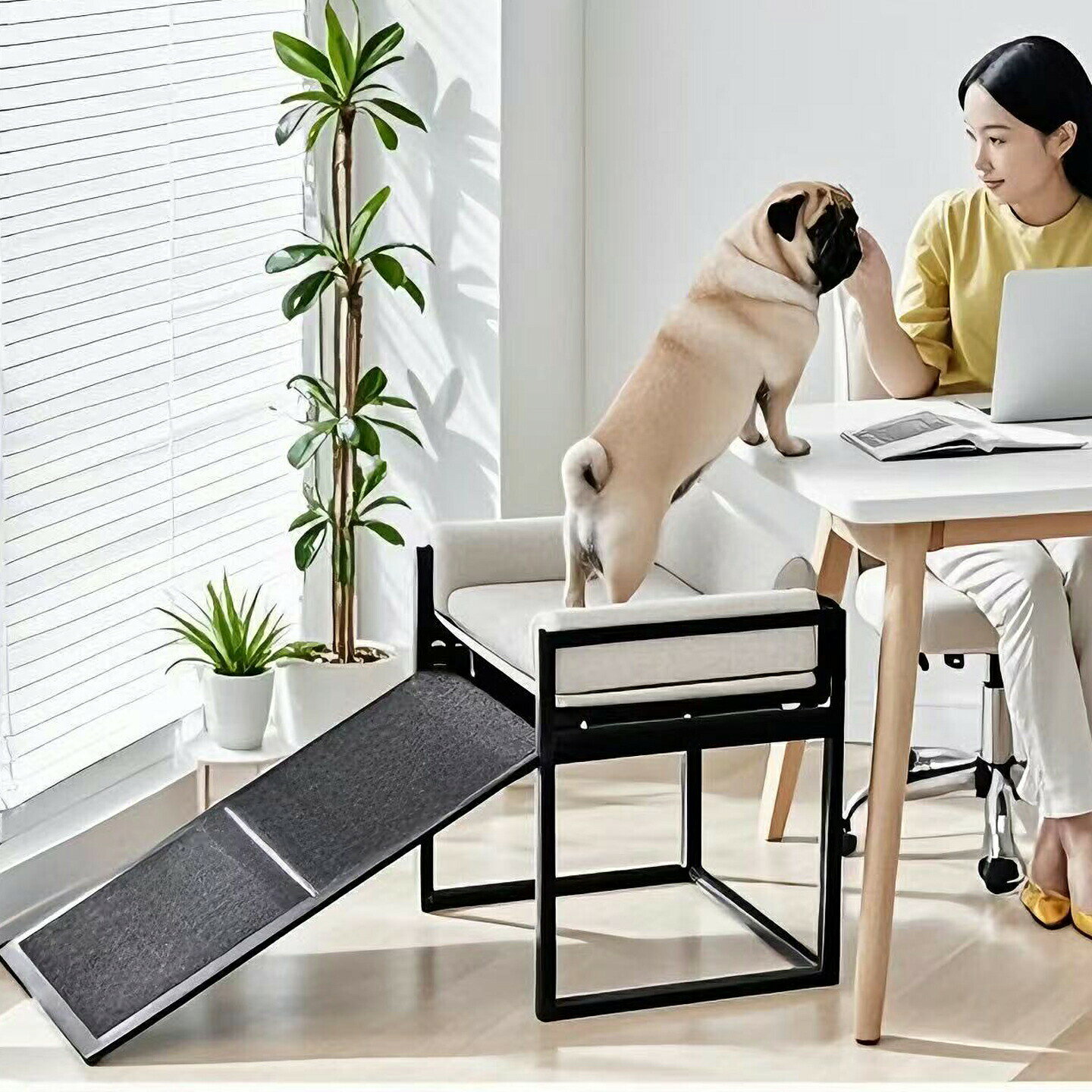 犬猫用階段 折りたたみ式ペットランプ 滑り止め設計 シニア犬 関節ケア ベッド昇降サポート 小型犬～大型犬対応