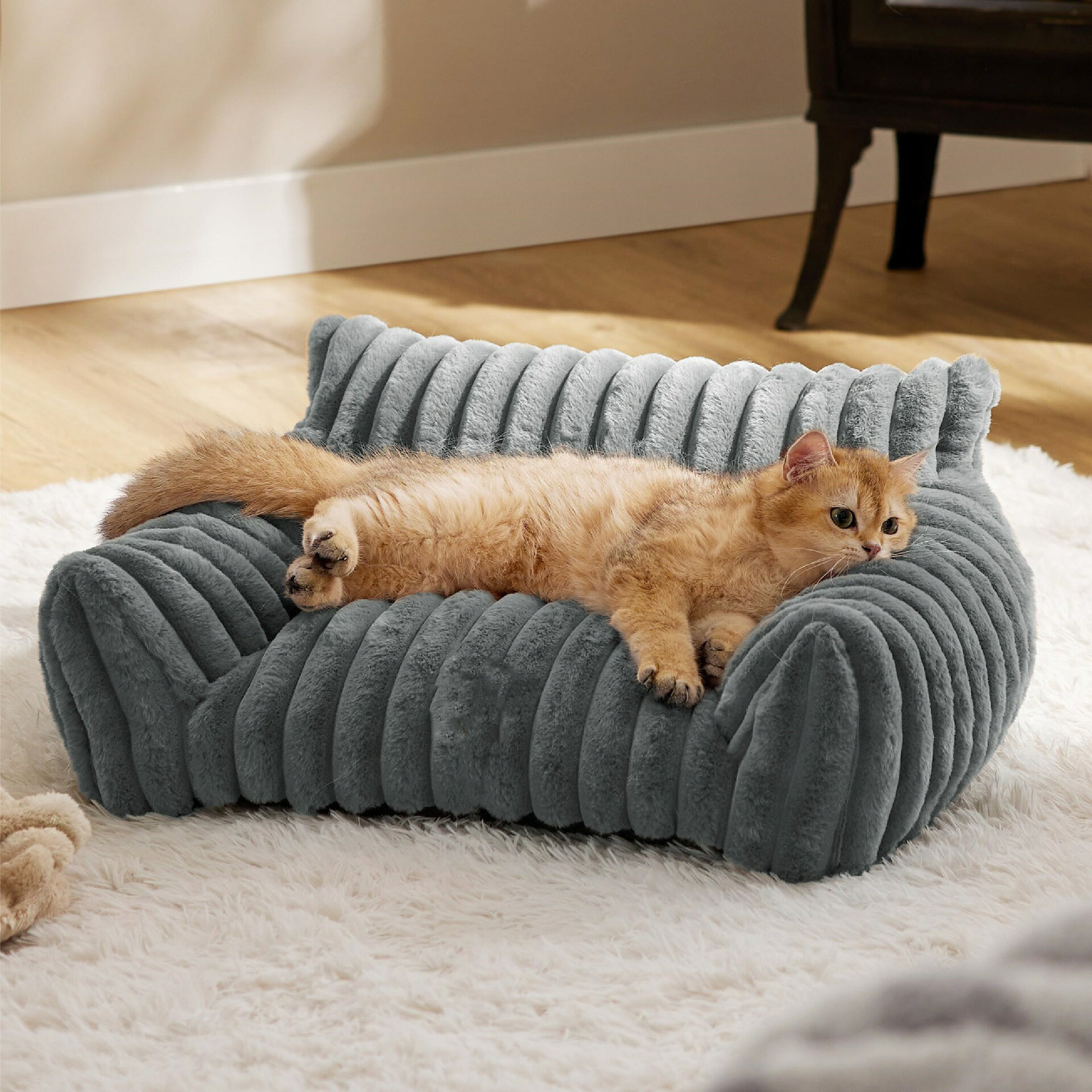Interior - ペットベッド 猫ベッド 犬ベッド 冬 暖かい 取り外し洗える おしゃれ 秋 冬クッション ソファータイプ ペット用ベッド 猫 小型犬 寒さ対策 ペット ベッド 猫 犬 ふわふわ四季対応 癒し
