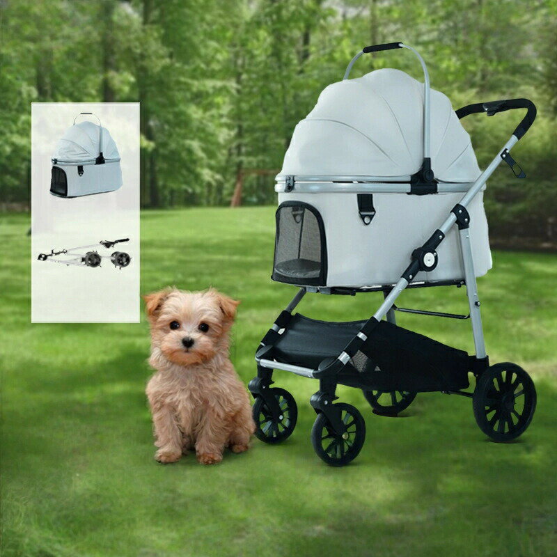 乐天商城 - 【バスケット分離式】大型犬用 折りたたみペットカート コンパクト収納 振動軽減 散歩/買い物/旅行に 犬用キャリーバッグ 代替
