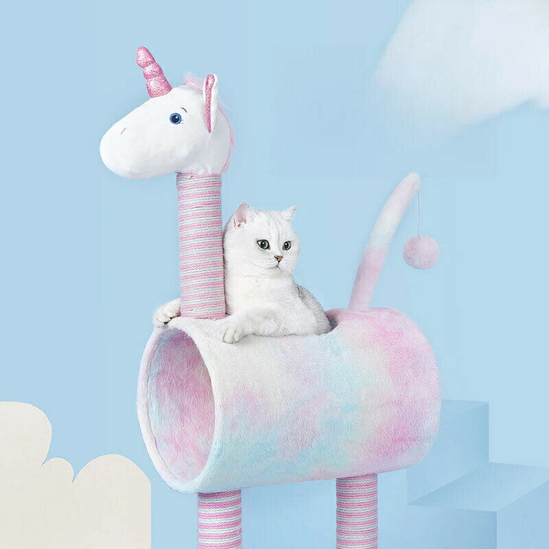 topvalueの【小型猫タワー】 猫タワー キャットタワー 子猫 一人暮らし コンパクト 省スペース 爪とぎ付き 猫すり柱 ハンモック ベッド おもちゃ ボール付き 天然麻 フェルト 安定感抜群｜アングル2