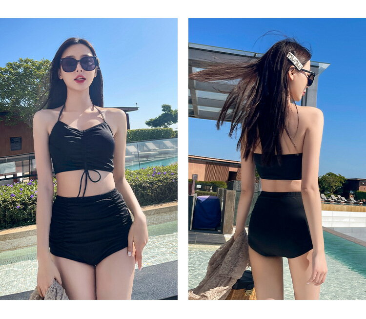 水着 レディース ビキニ 体型カバー 3点セット トップス ショートパンツ Tシャツ 長袖 ゆったり 20代 30代 40代 ママ水着 ウエスト ヒップ 太もも カバーアップ 露出控えめ 黒 白 おしゃれ 可愛い 高校生 大学生 夏 UVカット 無地