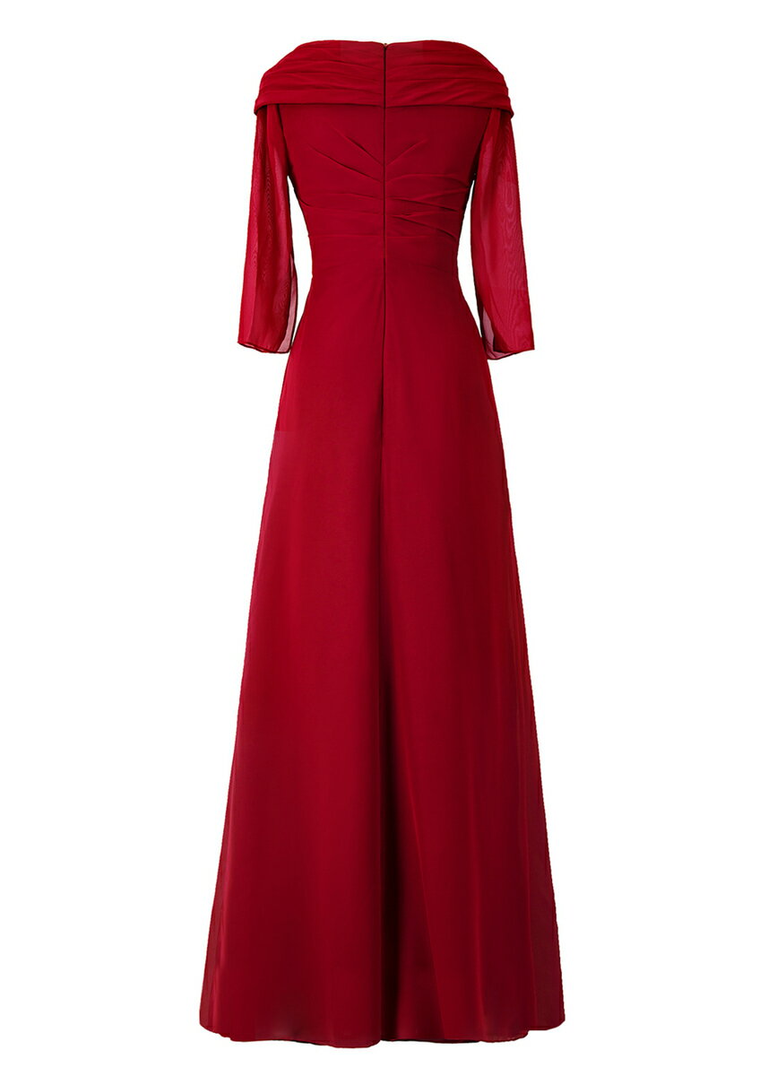 【無料サイズオーダー】 ロングドレス 結婚式 カラーワンピース 着痩せ 七分袖 Vネックドレス ピアノ 母親 演奏会 袖付きピアノ ステージドレス 大きいサイズ シフォンドレス 40代 50代 60代 ピアノ 発表会 親族 ドレス ネイビー 黒 プレゼント