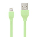 PGA Lightningコネクタ用 USBフラットケーブル1.0m グリーン iCharger スマートフォン・モバイルアクセサリー PG-MFILGFC10GR(2)