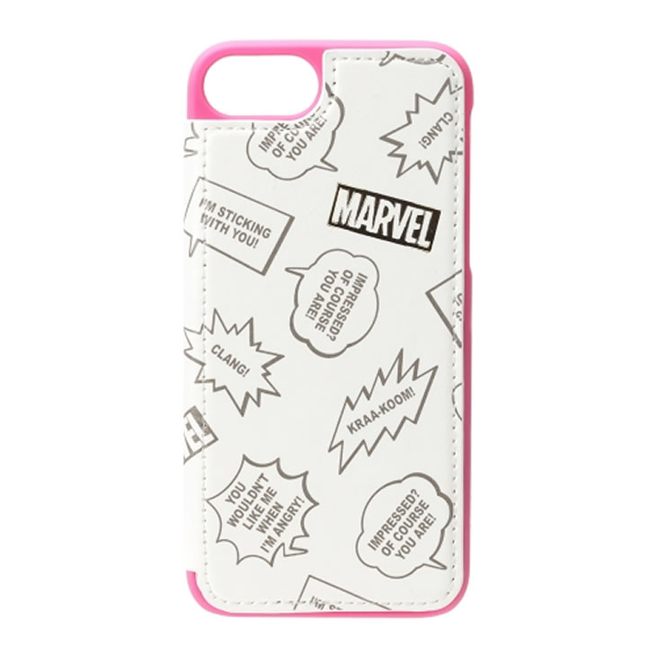 スマホカバー マーベル バックフリップケース ホワイト MARVEL スパイダーマン アイアンマン キャプテン・アメリカ ハルク ブラック・ウィドウ ソー PGA iPhoneSE(第2世代)/8/7/6s/6用 4.7インチ対応 スマートフォン・モバイルアクセサリー PG-DCS237WH キャラクターグッズ