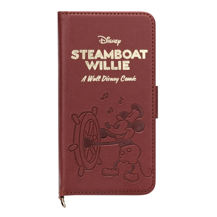 スマホケース カバー ミッキーマウス PGA iPhoneXS/X用 5.8インチ対応 フリップカバー ディズニー Disney 蒸気船ウィリー Steamboat Willie スマートフォン・モバイルアクセサリー PG-DFP270MKY キャラクターグッズ