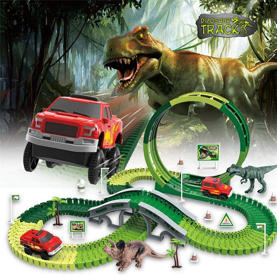 レール車 セット 恐竜おもちゃ レールセット 汽車 軌道 メール便なら送料無料 ロードレース 情景おもちゃ 知育玩具 建築 橋と道 組み立て木 おもちゃ