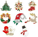 即納 8個 セット クリスマス ブローチ セット クリスマス ブローチ リース ブローチ ピン ピンバッジ アクセサリー ジュエリー 胸元 雪だるまさん ブーツ 鹿 キラキラ 可愛い 飾り物 ギフトクリスマス
