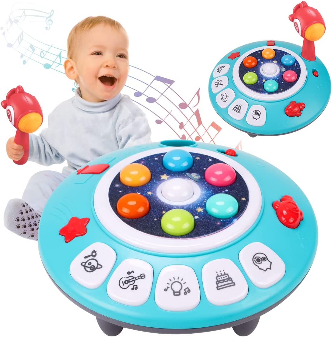 音楽 学ぶ 教育する おもちゃ 多機能 モグラたたきゲーム 光と音楽で設定されたノックおもちゃ 細かい運動技能玩具 室内玩具 3歳以上の男の子と女の子 1