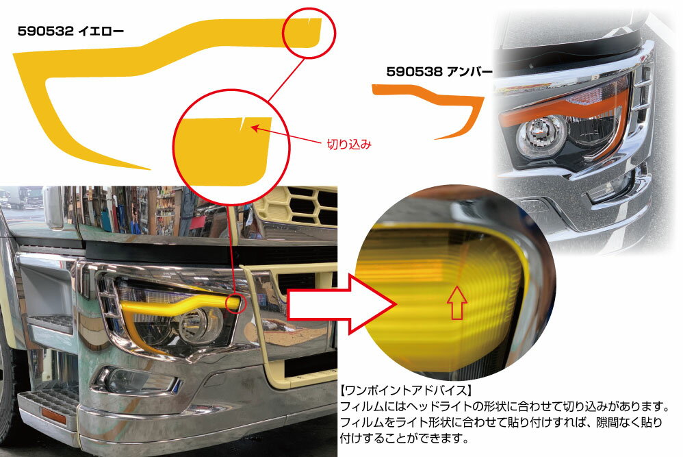 JET INOUE ジェットイノウエ 590548 アイラインフィルム アンバー ふそう大型’17スーパーグレート(H29.5〜)