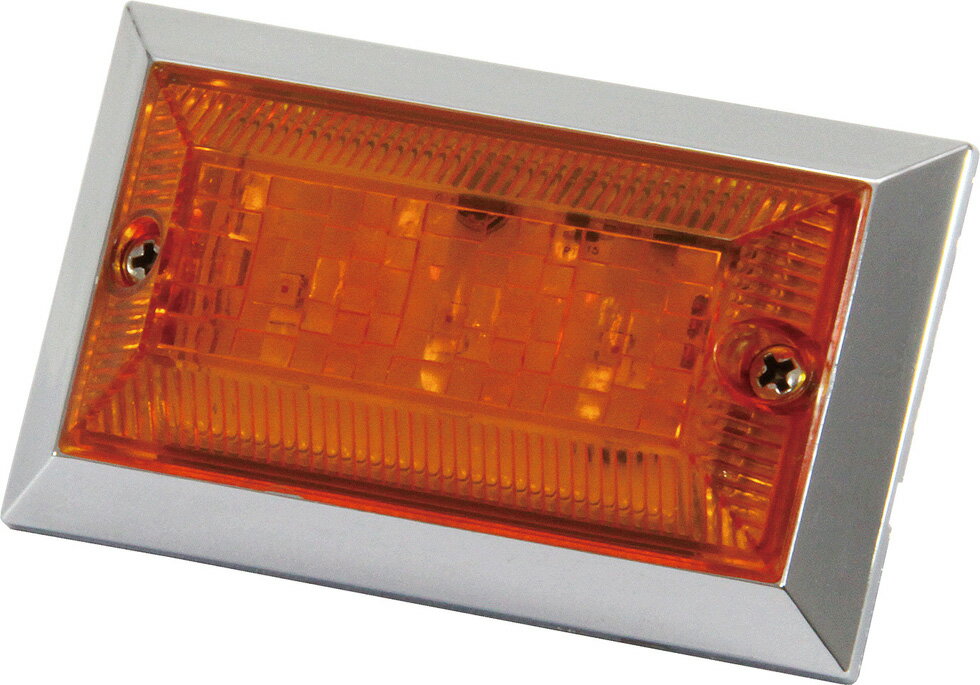 【商品コード：534512】JET INOUE/ジェットイノウエ製品になります。在庫/納期につきましてはお気軽にお問い合わせ下さい。元祖フラットマーカーランプがパワーアップ!!超高輝度SMDを3個搭載し、驚異の明るさ!!LED独特のシャープな発光が、ナイトシーンを華麗に演出します。LEDならではの省エネ設計です。※12V・24V共用●定格：DC24V 約80mA(約2W)DC12V 約150mA(約2W)●サイズ：58×96×高さ20mm●材質：レンズ/PC 本体/ABS●レンズカラー/LEDカラー：アンバー※1個入り