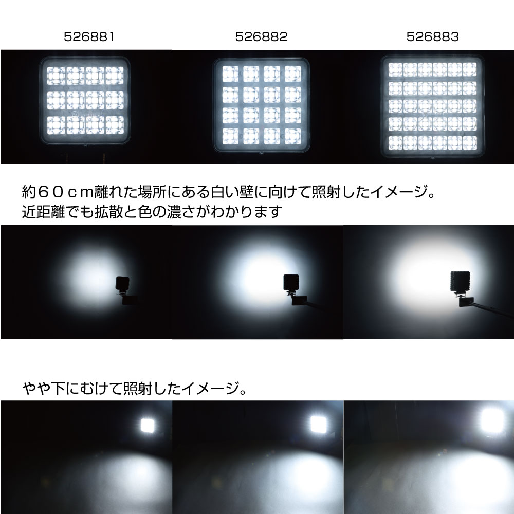 JET INOUE ジェットイノウエ 526881 WL-34 LEDワークランプ 角型 12W 3インチ