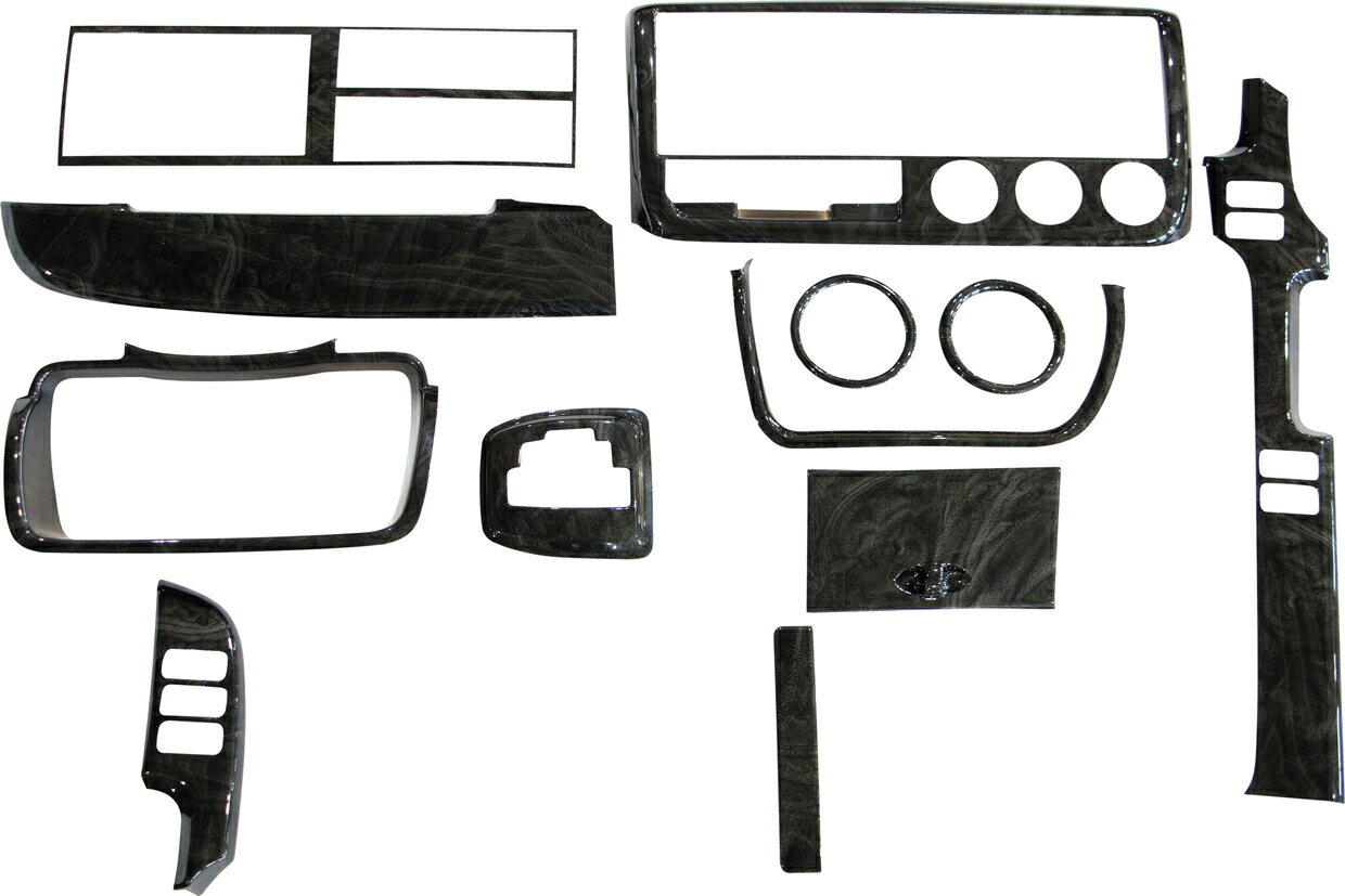 JET INOUE ジェットイノウエ 595472 インテリア3Dパネル ふそう2t ’20キャンター/ブルーテックキャンター標準車用 基本セット 黒木目調