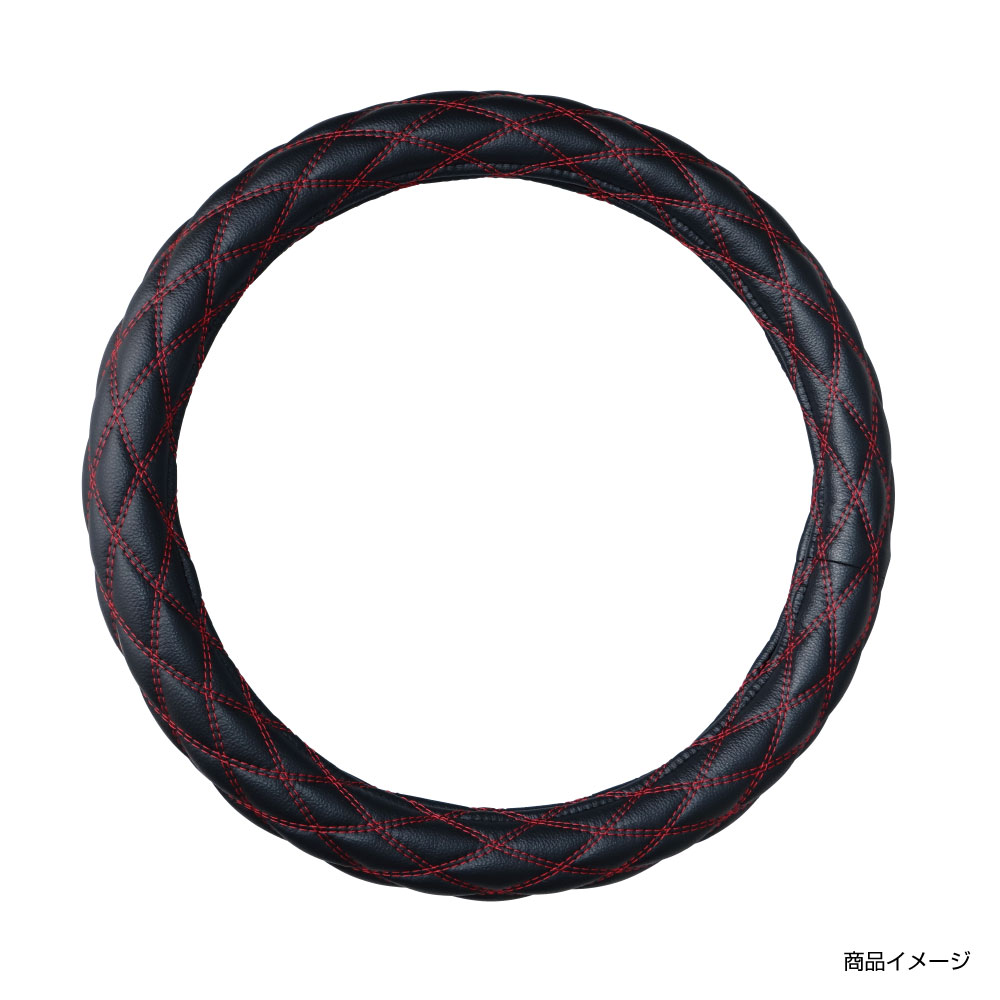 Rakuten - JET INOUE ジェットイノウエ 587007 モコモコハンドルカバー ダブルステッチ 太巻き[Aタイプ] COMBI調ブラック/赤糸 2HL-B (48cm)