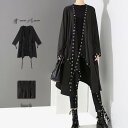 リングデザイン シアーカーディガン ロングカーディガン レディース トップス ロング丈 ブラック コーディガン ゴシック 羽織 モード系 ビジュアル系 メンズ ...