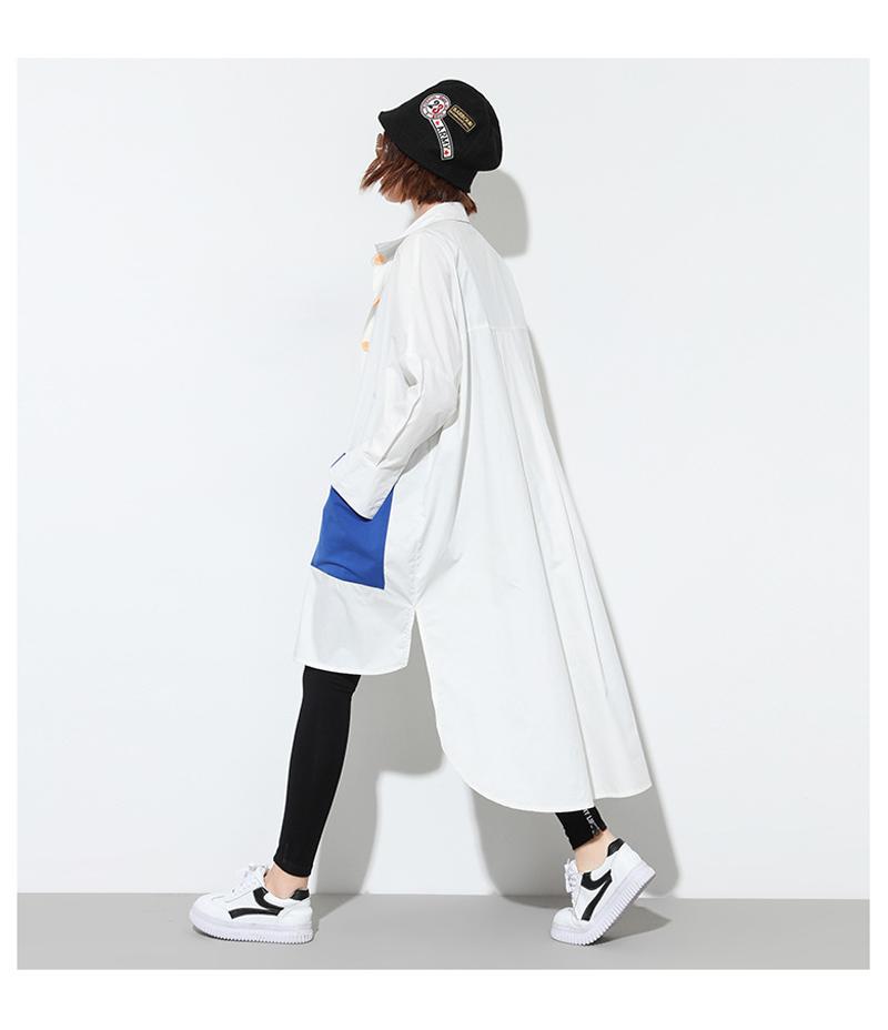 アシンメトリー ロング シャツ ワンピース ロンT ビッグシルエット 無地 モード系 レディース メンズ ユニセックス ロングワンピース シャツワンピ シンプル 送料無料 toracyan-10000751 とらみ サンプル画像3