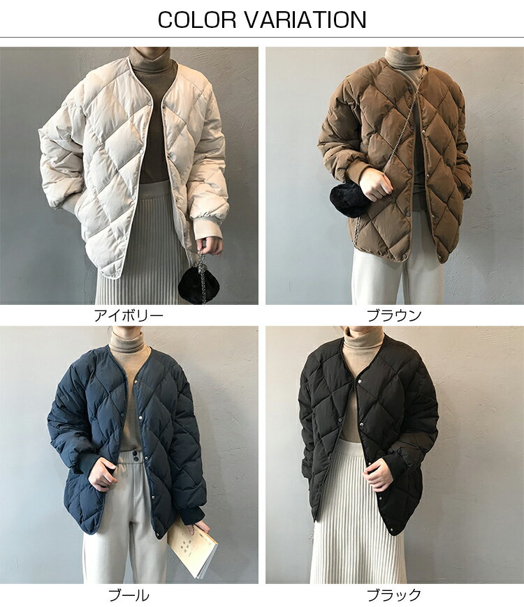 80%OFF!【在庫一掃セール！】4色 アウター ジャケット ホワイト ブラック キルティング 高見え 美ライン 楽ちん 春 レディース ダウンジャケット ミドル ショート 中綿 防寒 おしゃれ シンプル暖かい 防寒着 寒さ対策 送料無料
