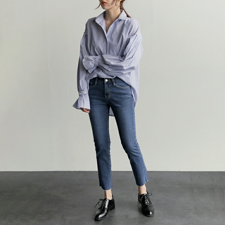 ロングシャツ レディース 長袖 春 夏 秋ファッション トップス ストライプ ブラウ...