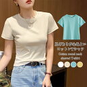60%OFF!【期間限定:クーポン利用で1,872円】tシャツ レディース 春 夏 半袖 クルーネック カットソー トップス tシャツ 綿 tシャツ プレミアム...
