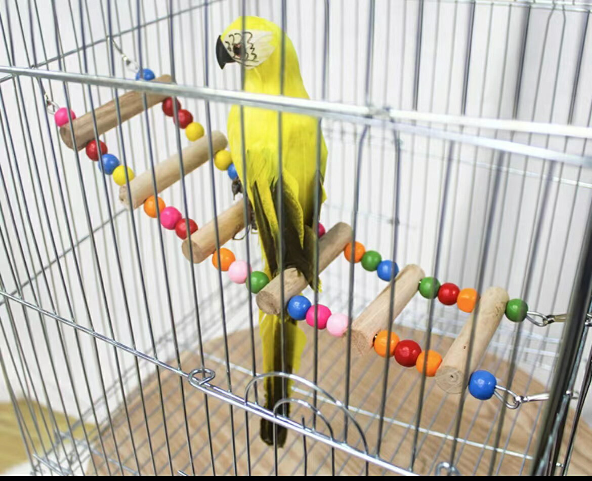 鳥用品、鳥用おもちゃ　天然木　小型のインコおもちゃ、梯子　セキセイインコ　鳥グッズ　噛むおもちゃストレス解消