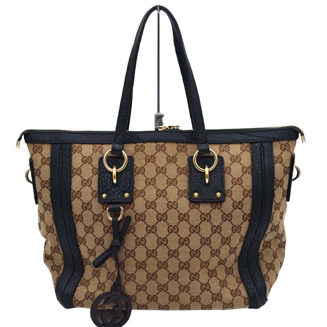 グッチ GUCCI トートバッグ 247281 ベージュ/グリーン レザー レディース ブランドバッグ／ブランド鞄 ..