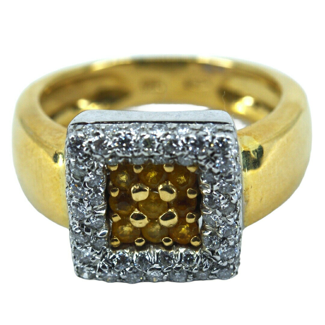 【中古】K18正方形印鑑型イエロー...