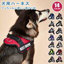 【名入れ可】 犬 ハーネス 名前 ネーム 胴輪 迷子札 小型犬 かわいい おしゃれ 抜けない 脱げない 犬具 簡単装着 ハンドル付き 名入れ イニシャル 引っ張り防止 中型犬 大型犬 散歩 お出かけ アウトドア 迷子防止 夜間反射 通気性 ナイロン