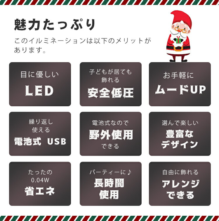 LEDライト クリスマスライト イルミネーションライト 電池式 USB 20球 40球 イルミネーション led リモコン クリスマスツリー 雪 クリスマスイブ パーティー 飾り付け 装飾 クリスマス飾り 玄関 飾り おもちゃ ライト 室内外 おもちゃ ナイトライト 3