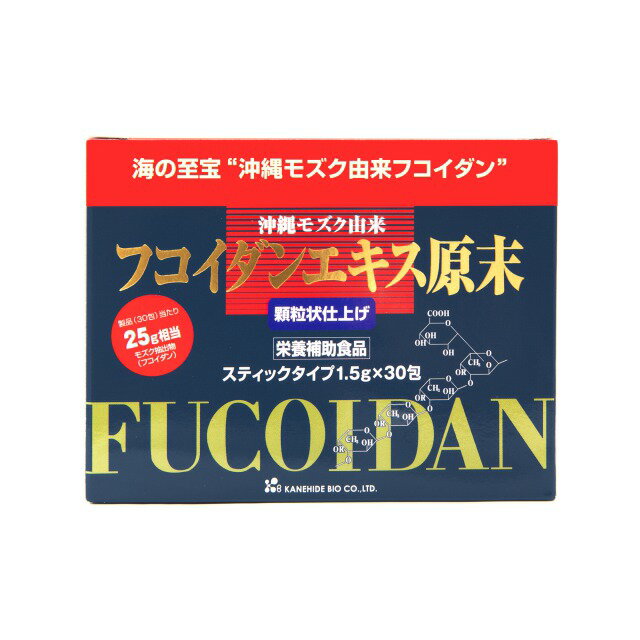 ◇豊かな海で育まれた沖縄産モズクから抽出したフコイダンを使用して、吸収しやすい顆粒にした食品です。 ◇フコイダンはモズクやコンブ、メカブなどの海藻（渇藻類）に含まれる多糖類の一種で、フコースという単糖類を主成分とする食物繊維の一種です。フコイダンには、硫酸基という成分が多く含まれています。この硫酸基が海藻特有のヌルヌルした成分の元になっています。 ●内容量：1.5g×30包 ●1日の目安：1包 ●原材料：モズク抽出物（フコダイン）、乳糖（乳由来）、プルラン（トウモロコシ由来） ●栄養成分：1包（1.5g）当り／エネルギー5.22kcal、たんぱく質0.02g、脂質0.01g、炭水化物1.25g、ナトリウム23.13mg、カリウム4.869mg（換算値）　 ●主要成分：フコイダン1包当り約834mg ●召し上がり方：水やぬるま湯などと一緒にお召し上がりください。 広告文責／販売者 株式会社虎ノ門堂 連絡先：0120-949-051 区分 日本製 サプリメント